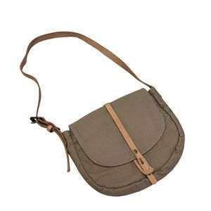 Stone & Cloth canvas and leather small women's purse khaki mini shoulder bag